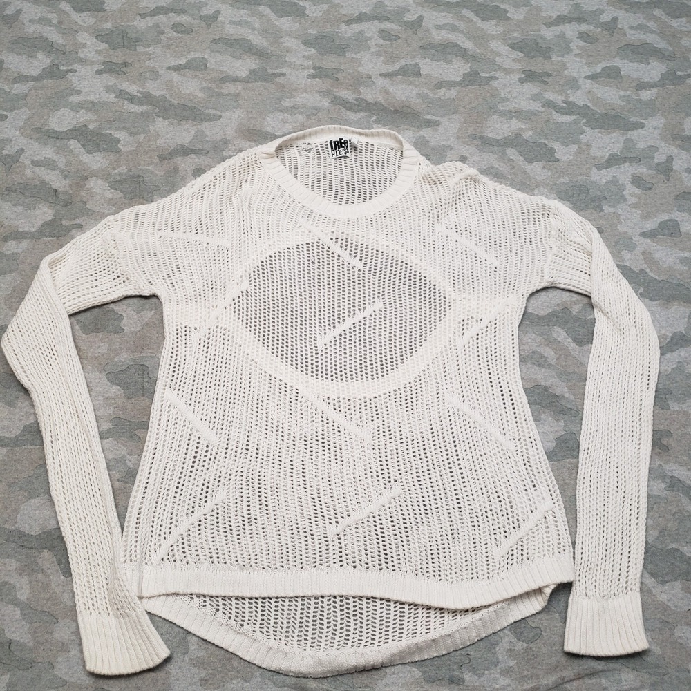 Free‎ Press Sweater Womens Large White Pullover Long Sleeve